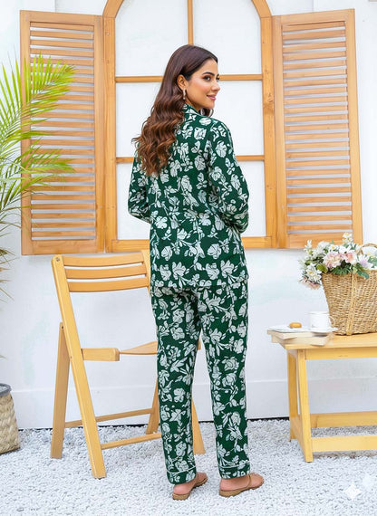 Imported Linen Printed Multi Flower PJ Set-LP14