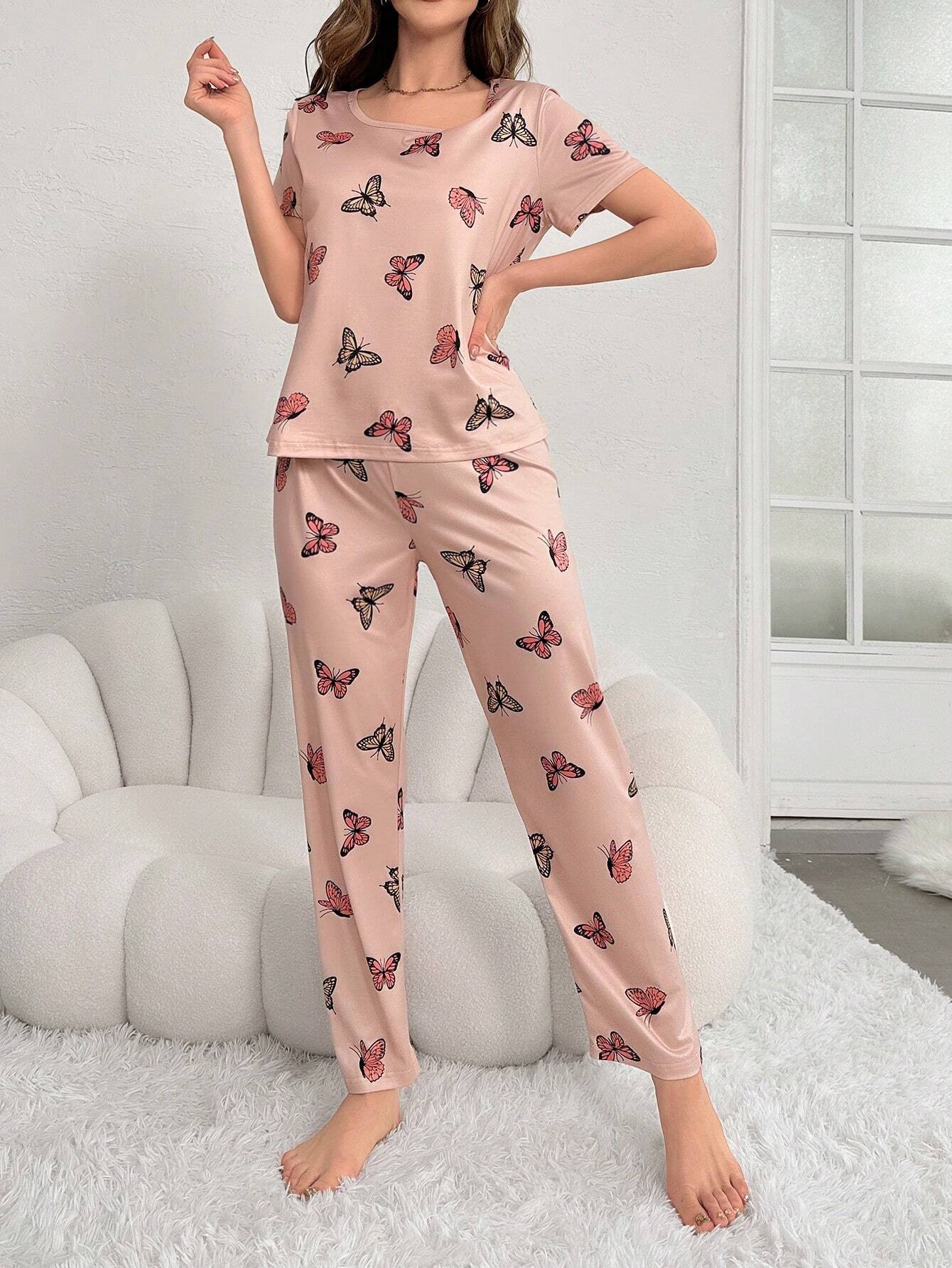Monach Butterfly Printed Night Suit