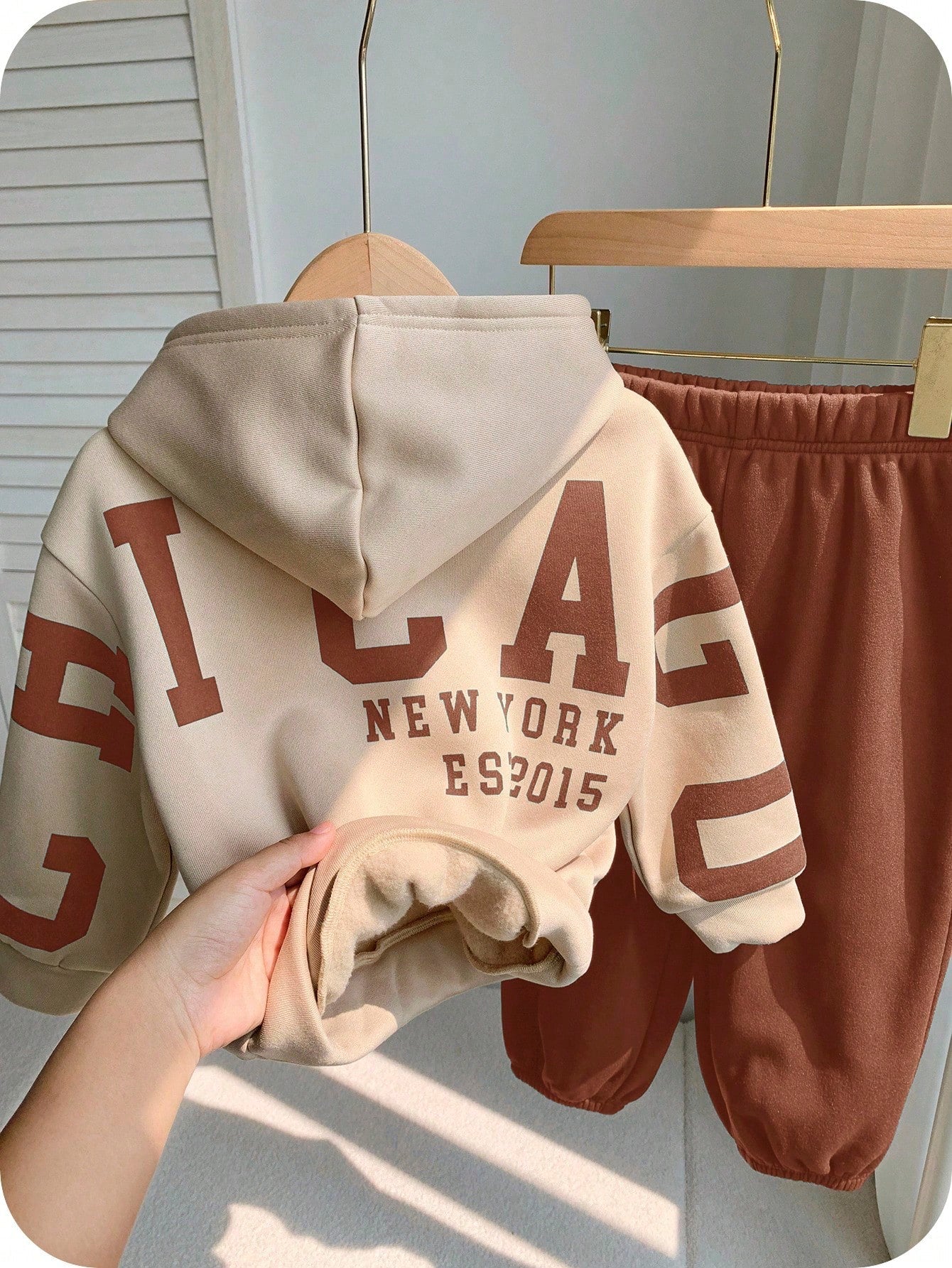 Coffee Color New York Printed Kids Winter Suit (Each)