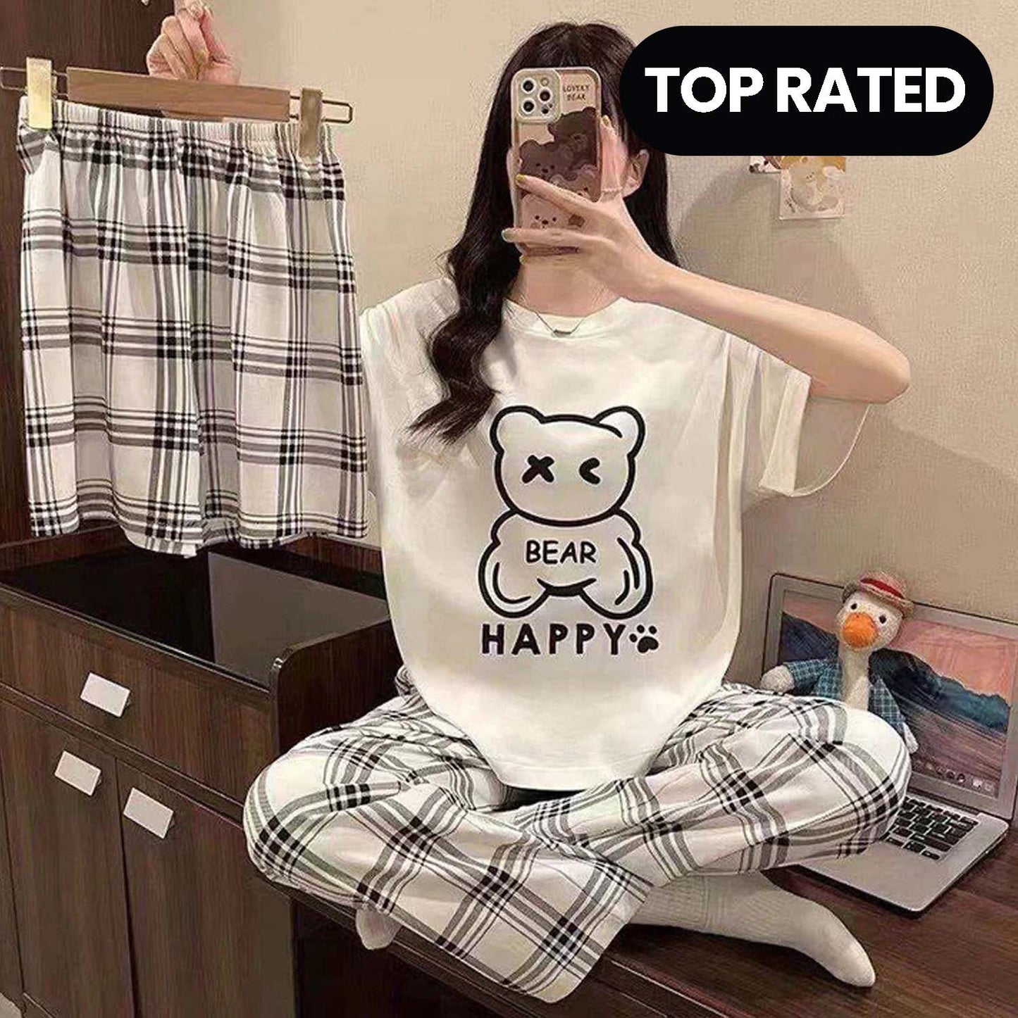 3 Piece Happy Bear Nightwear
