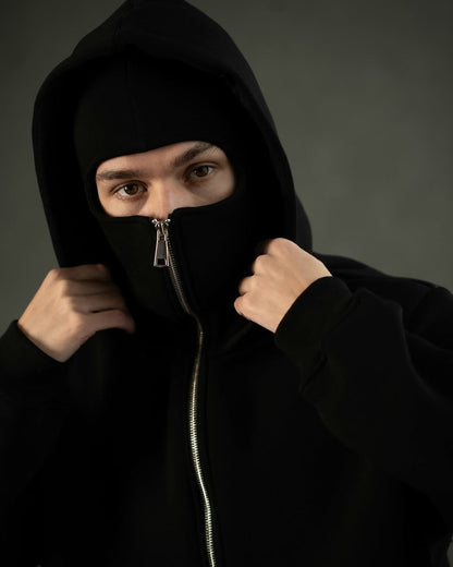 Balaclava Ninja Zipper Hoodie Jacket