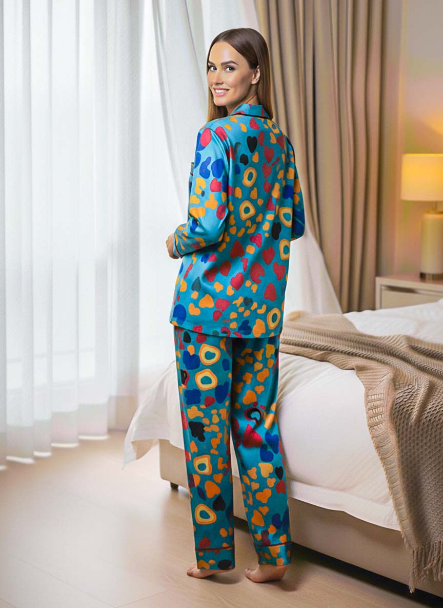Imported Linen Printed Pattern Print PJ Set-LP23