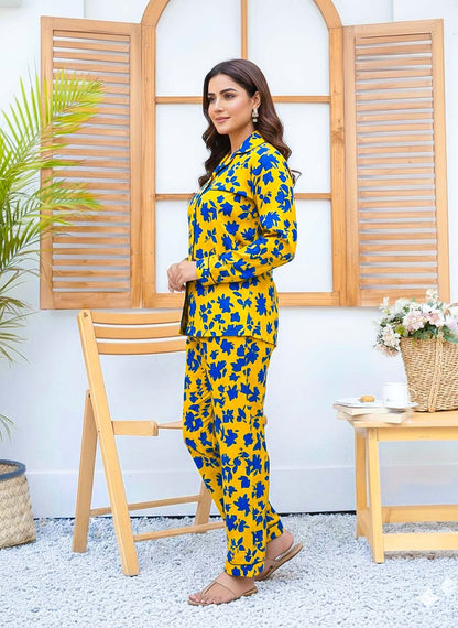 Imported Linen Printed Butterfly Dreams PJ Set-LP2