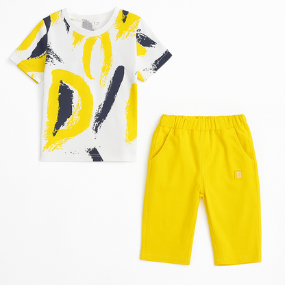 Yellow Rainbow Half Sleeve Kids Suit (Each)