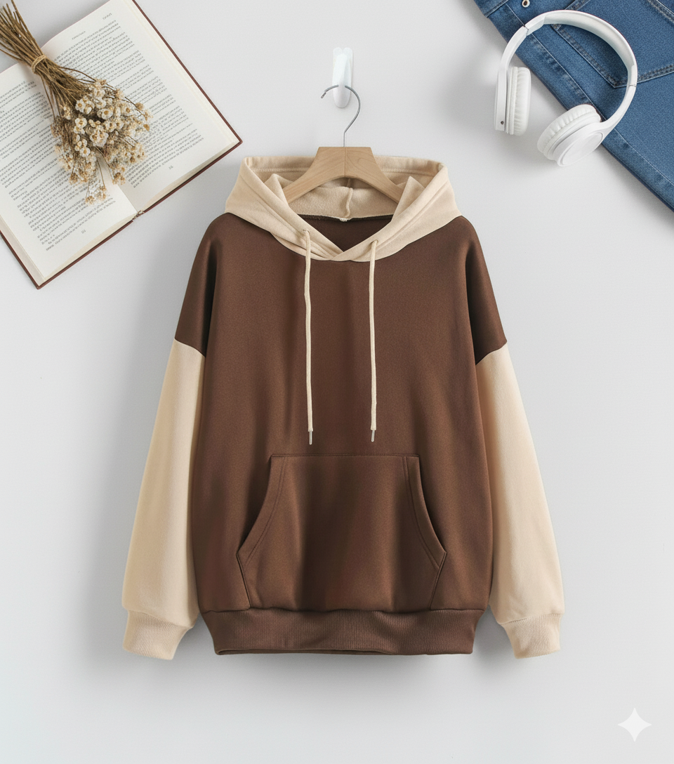 Winter Coffee With Cream Basic Hoodie For Women