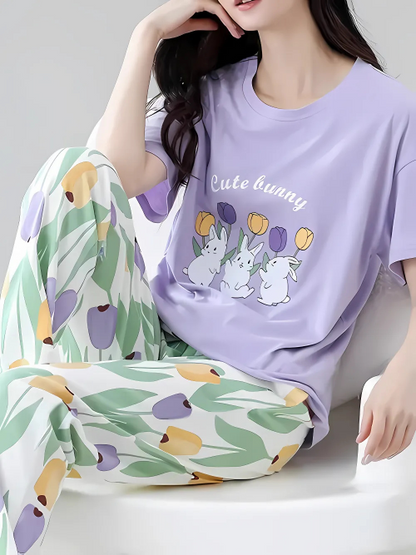 Cute Bunny Printed Night Suit