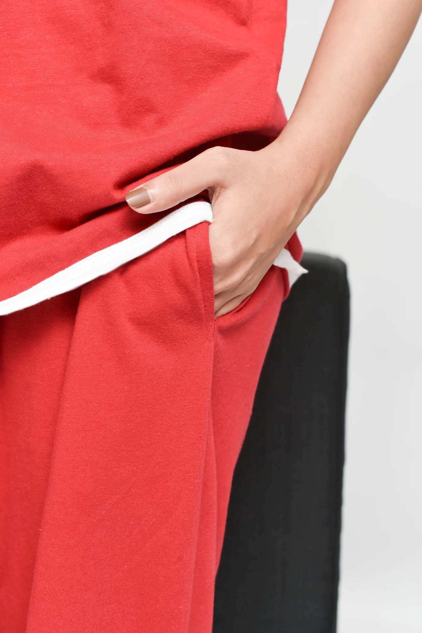 Red Pipen Stylish Night Suit