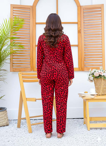 Imported Linen Printed Red Rose PJ Set-LP4