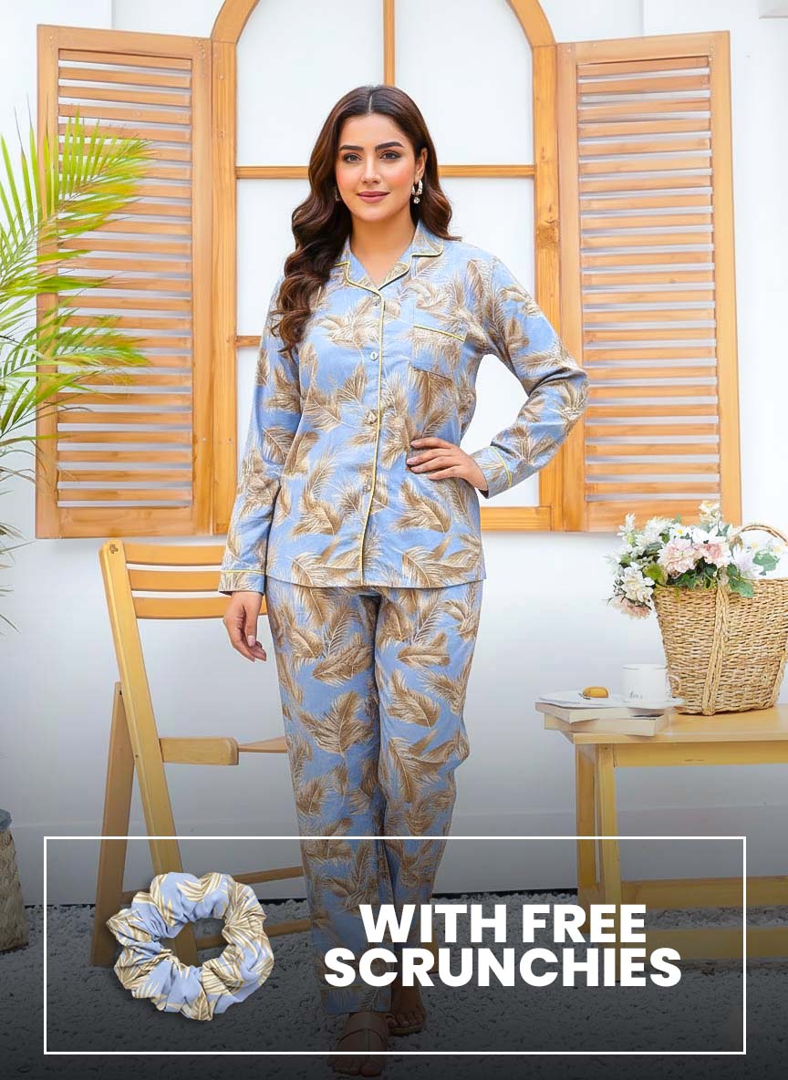 Imported Linen Printed Classic Print PJ Set-LP28