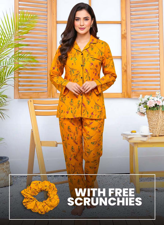 Imported Linen Printed Warm Glow PJ Set-LP9