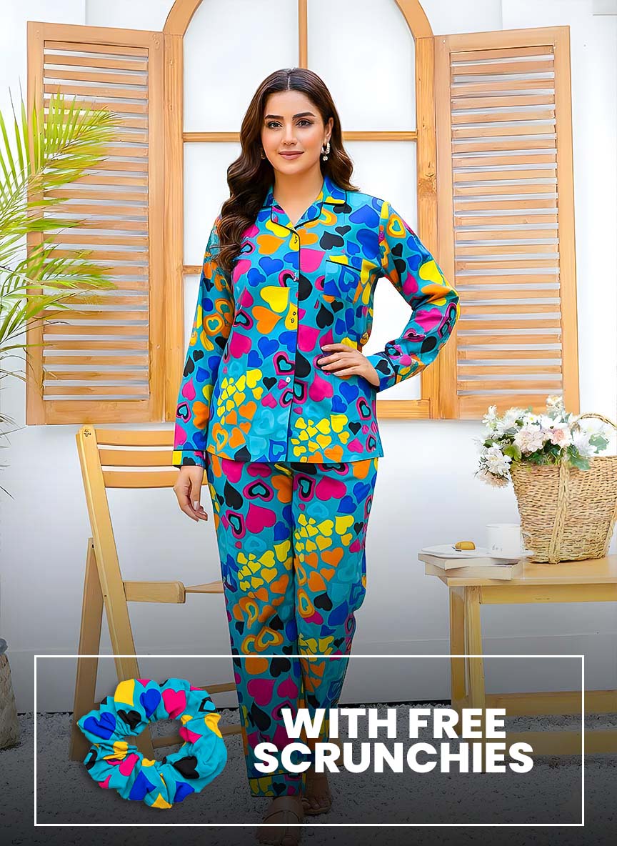 Imported Linen Printed Pattern Print PJ Set-LP23