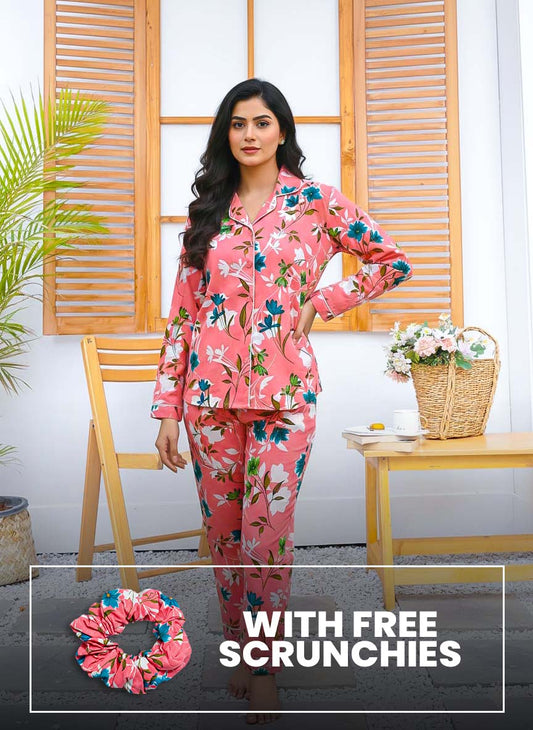 Imported Linen Printed Jamsine PJ Set-LP5